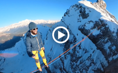 La pointe Percée à ski, highline et parapente