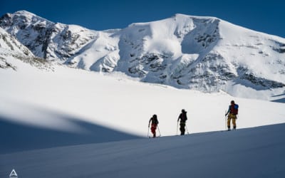 Grand ski sur le glacier d’Arolla et cabane des Bouquetins