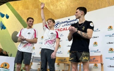 Escalade : Oriane Bertone et Mejdi Schalck champions de France de bloc 2023
