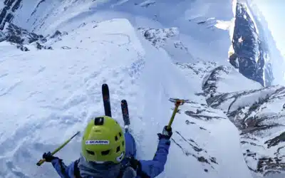 Ski de pente raide dans les Aravis : Paul Bonhomme en face nord de l’Étale