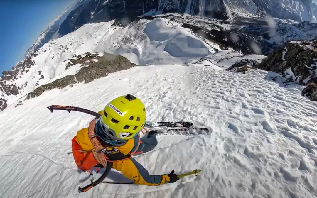 Pente raide dans les Aiguilles Rouges : Paul Bonhomme skie l’Aigle Blanc