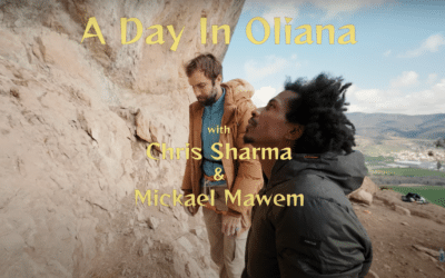Un duo inattendu ? Chris Sharma et Micka Mawem dans Le Blond (9c?) à Oliana