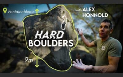 Alex Honnold sur les blocs durs de Fontainebleau